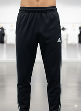 ADS BLACK TRACK PANTS WITH WHITE THREE STRIPES NS LYCRA DRIFIT TRACK